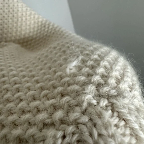 Reformation Ivory Mock Neck Baby Alpaca Cream Knit Sweater - Picture 5 of 8